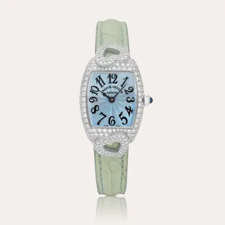 Franck Muller Cintree Curvex 2250 QZ HJ 18k white gold Light blue