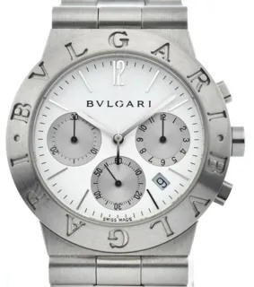 Bulgari Diagono CH 35 S 35mm Stainless steel White