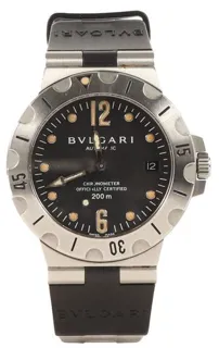 Bulgari Diagono SD 38 S Stainless steel Black