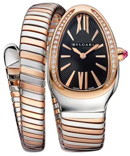 Bulgari Serpenti 103823 35mm Rose gold and Stainless steel Black