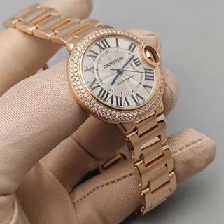 Cartier Ballon Bleu WE902034 33mm Rose gold Silver