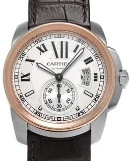 Cartier Calibre de Cartier W7100039 42mm Rose gold and Stainless steel Silver