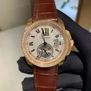 Cartier Calibre de Cartier WF100005 42mm Rose gold Silver