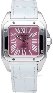 Cartier Santos 100 W20133X8 32mm Stainless steel Pink