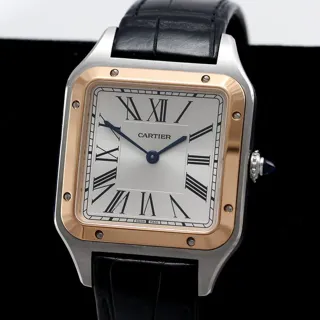 Cartier Santos Dumont 18K ROSE GOLD   ON 43mm Stainless steel Silver