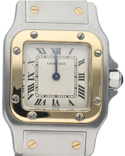 Cartier Santos 24mm Yellow Gold$Steel Beige