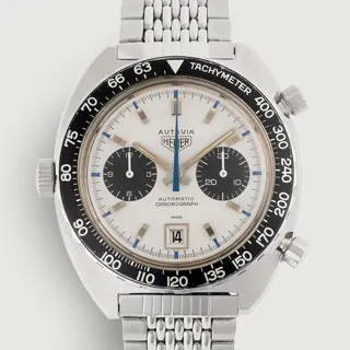 Heuer 1163T 42mm Stainless steel White