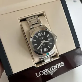 Longines Conquest L3.676.4.58.6 39mm Stainless steel Black