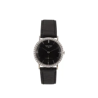 Longines 18k white gold Black