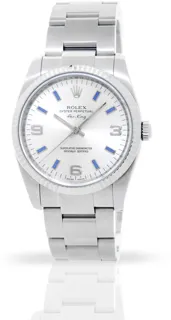 Rolex Air King 114234 34mm Stainless steel$18K white gold Silver