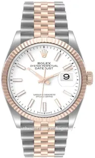 Rolex Datejust 36 126231-0017 Rose gold and Stainless steel White