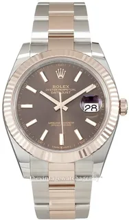 Rolex Datejust 41 126331-0001 Rose gold and Stainless steel Brown