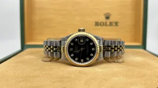 Rolex Lady-Datejust 69173-0001 Yellow gold and Stainless steel Black