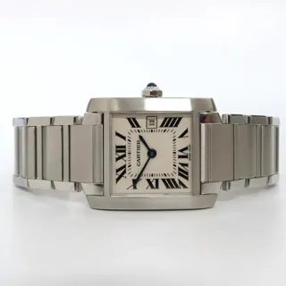 Cartier Tank Française W51011Q3 Stainless steel White