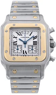 Cartier Santos Galbée W20042C4 Yellow gold and Stainless steel White