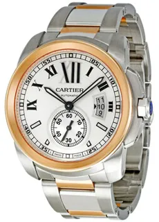 Cartier Calibre de Cartier W7100036 Rose gold and Stainless steel Silver