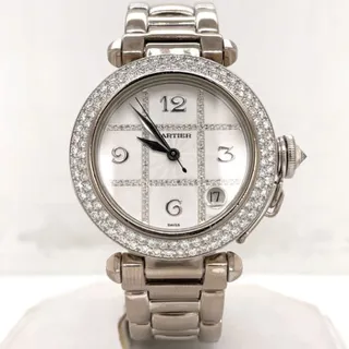 Cartier Pasha 2308 18k white gold Silver