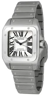 Cartier Santos 100 W200737G Stainless steel Silvered opaline dial