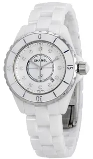 Chanel J12 Diamonds Ladies H1628 White ceramic White