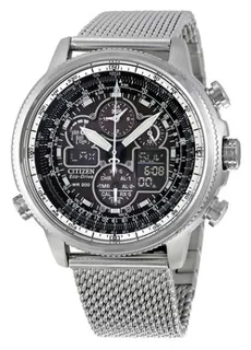 Citizen Navihawk UTC Eco-Drive Chronograph JY8030-83E Stainless steel Black