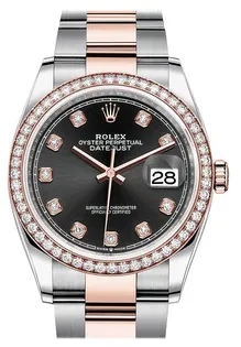 Rolex Datejust 126281BKDO Stainless steel and Everose gold Black