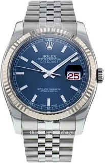 Rolex Datejust 36 116234-0139 White gold and Stainless steel Blue