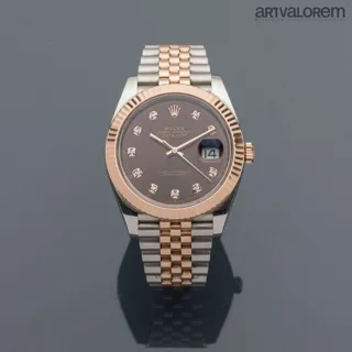 Rolex Datejust 41 126331 Stainless steel and 18k rose gold Brown