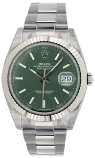 Rolex Datejust 41 126334-0027 White gold and Stainless steel Green