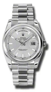 Rolex Day-Date 118206SSP Platinum Silver