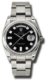 Rolex Day-Date 118209BKDO 36mm 18k white gold Black