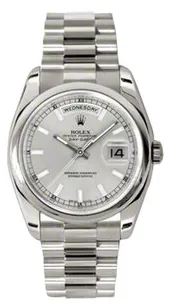 Rolex Day-Date 118209SSP 36mm 18k white gold Silver