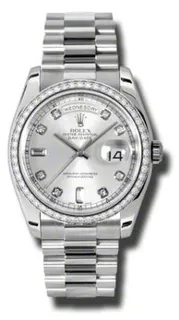 Rolex Day-Date 118346SDP Platinum Silver