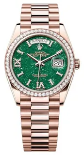 Rolex Day-Date 128345RBR-0068 Rose gold Green