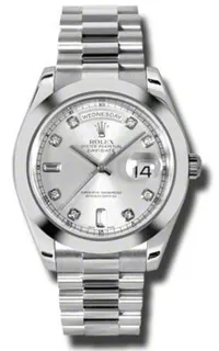 Rolex Day-Date 218206SDP Platinum Silver