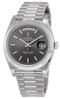 Rolex Day-Date 228239RSSP 18k white gold Dark Rhodium Stripe Motif