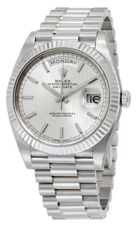 Rolex Day-Date 228239SSP 18k white gold Silver