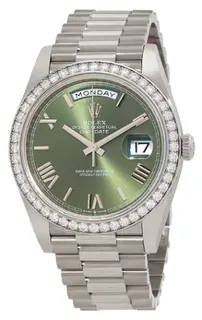 Rolex Day-Date 228349RBR-0030 White gold Green