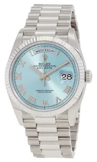 Rolex Day-Date 128236-0008 36mm Platinum Blue