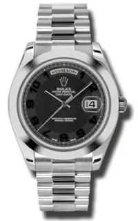 Rolex Day-Date 218206BKCAP Platinum Black Concentric