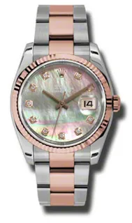 Rolex Oyster Perpetual 116231BKMDO Stainless steel and Everose gold Black