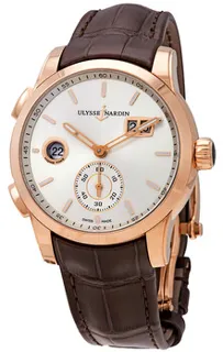 Ulysse Nardin Dual Time 3346-126/91 18kt Rose Gold Silver