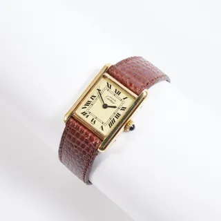 Cartier Must de Cartier Tank Gold-plated and Sterling Silver Cream