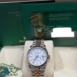 Rolex Datejust 36 126231-0017 Rose gold and Stainless steel White