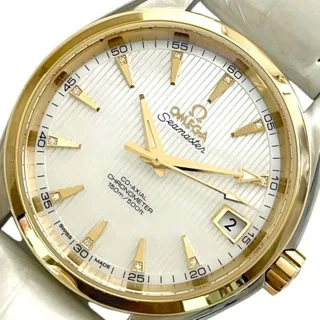 Omega Aqua Terra 231.23.39.21.55.002 38mm Yellow gold and Stainless steel White