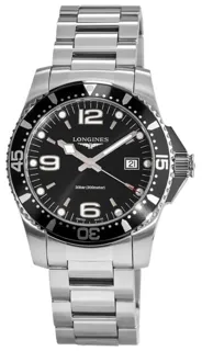 Longines HydroConquest L3.740.4.56.6 41mm Stainless steel Black