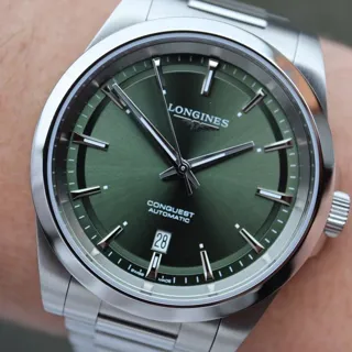 Longines Conquest L38304026 41mm Stainless steel Green