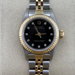 Rolex Oyster Perpetual 67193 Yellow gold and Stainless steel Black