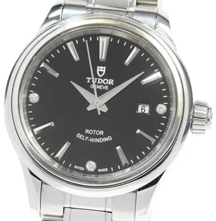 Tudor Style 12100 28mm Stainless steel Black