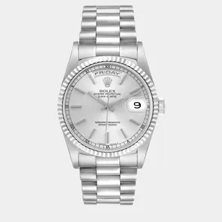 Rolex President 36mm White gold Silver