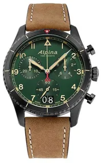 Alpina Startimer AL-372GR4FBS26 41mm Stainless steel and Black PVD Green